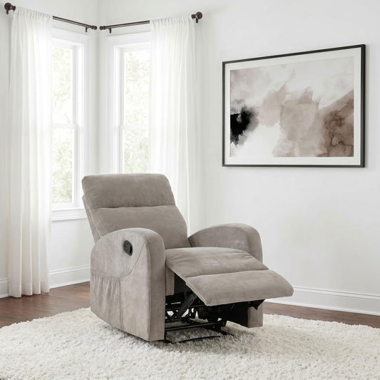 Hamilton Chenille Upholstered Manual Glider Recliner Sand