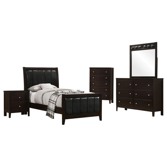 Carlton 5-piece Twin Bedroom Set Cappuccino