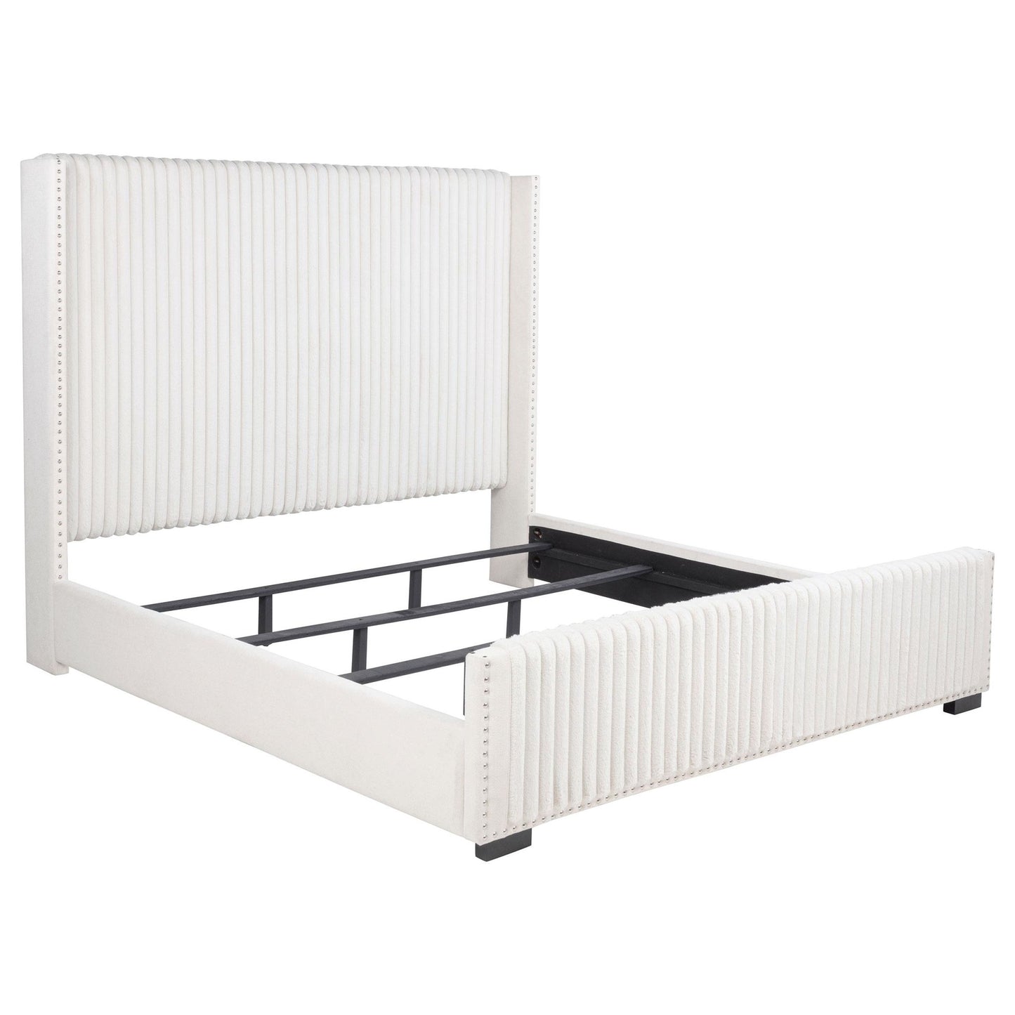Natasha 65-inch Upholstered California King Bed Cream