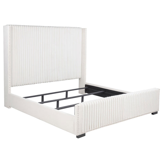 Natasha 65-inch Upholstered California King Bed Cream