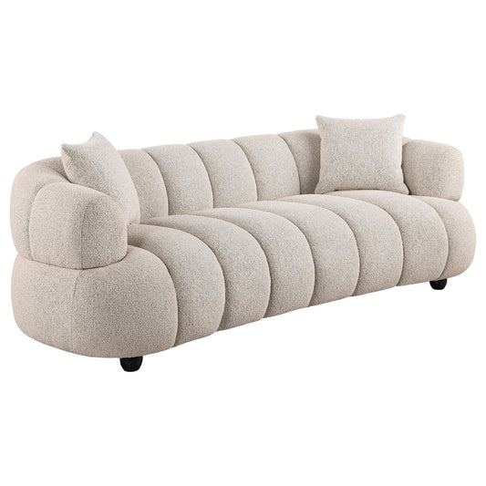 Whitney Contemporary Channel Tufted Woven Fabric Upholstered Sofa Set
