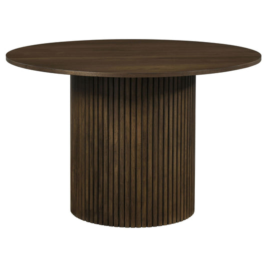 Hamlyn 5-piece Round Wood Dining Set Wheat and Walnut
