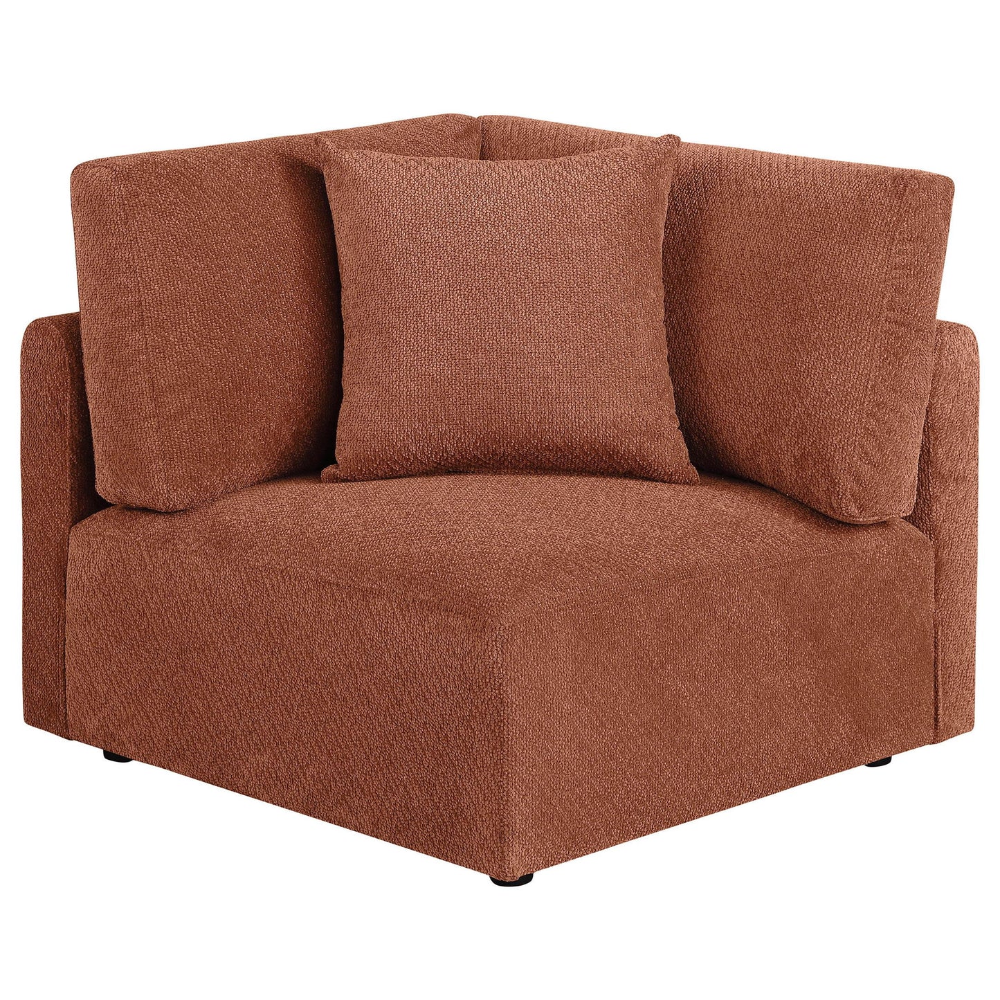 Elysia Chenille Upholstered Modular Corner Chair Coral