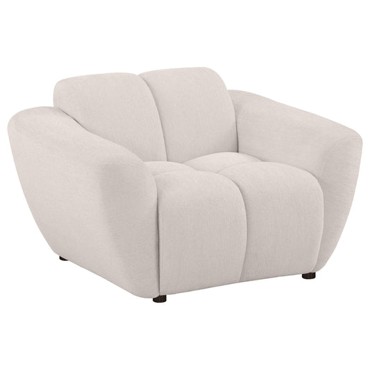 Destino Chenille Upholstered Splayed Arm Accent Chair Greige
