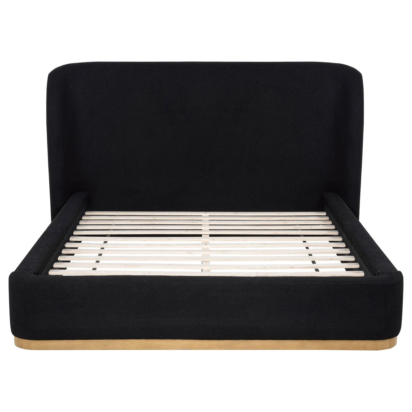 Blaire Upholstered Queen Wingback Platform Bed Black