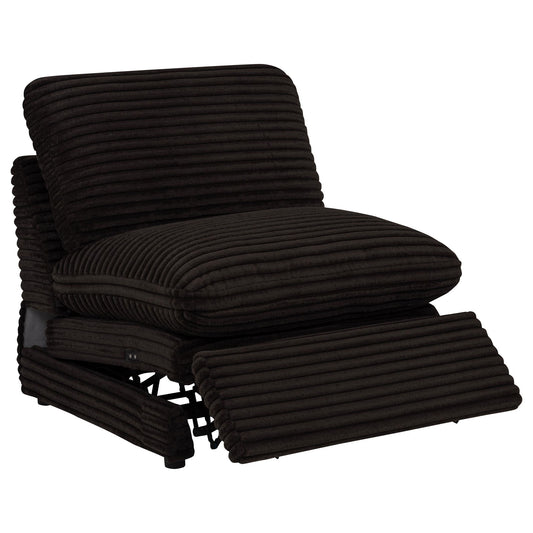 Collins Modular Power Armless Recliner Chocolate Brown