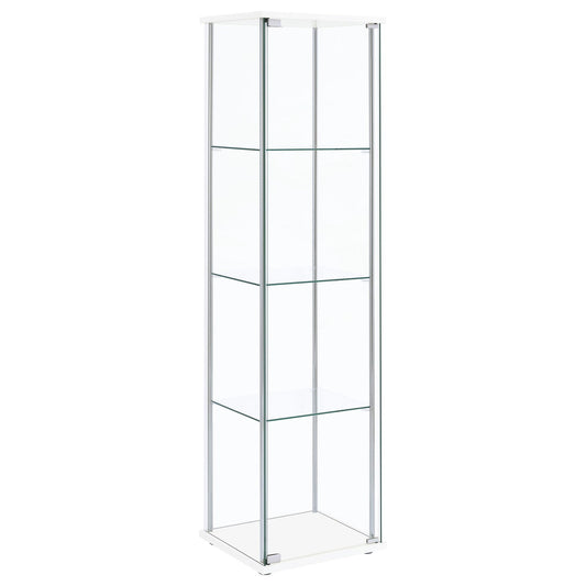 Bellatrix 3-shelf Clear Glass Curio Cabinet White
