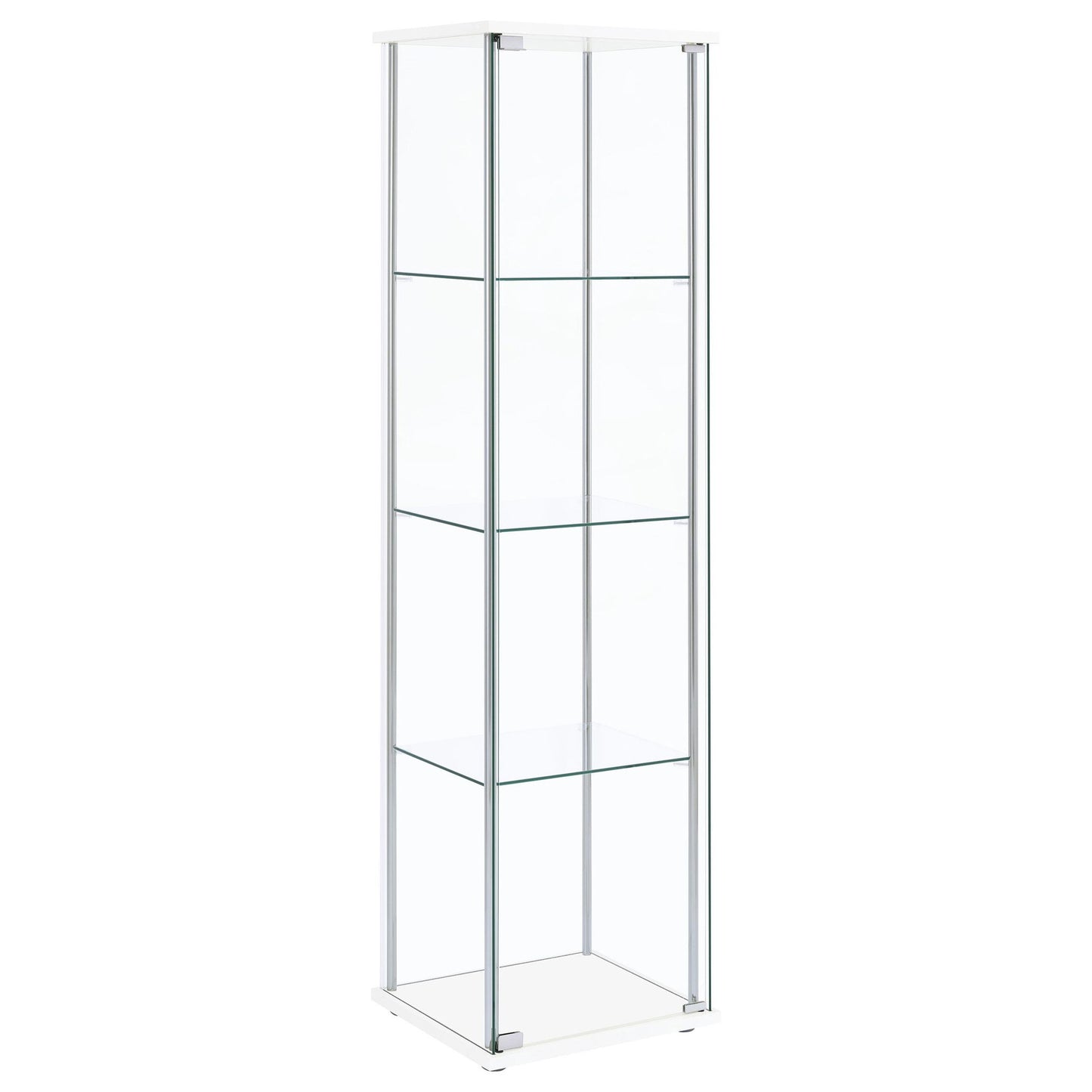 Bellatrix 3-shelf Clear Glass Curio Cabinet White