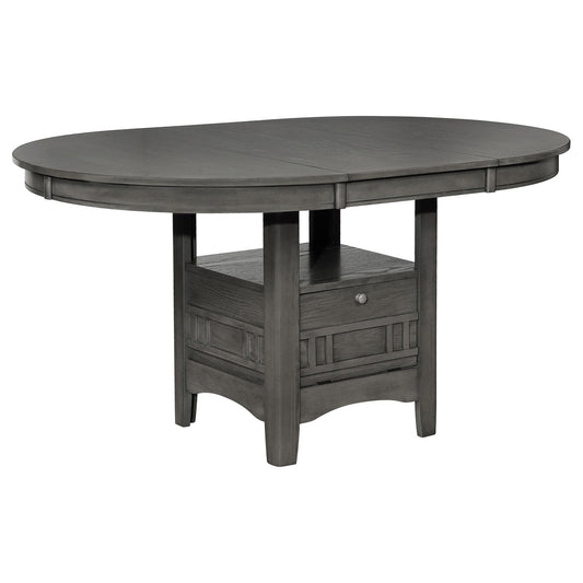 Lavon Oval 60-inch Wood Extension Leaf Dining Table Medium Grey