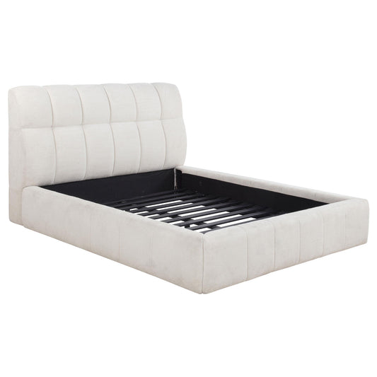 Nollet 48-inch Upholstered Queen Panel Platform Bed Cream