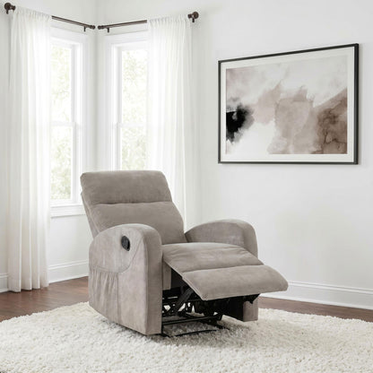 Hamilton Chenille Upholstered Manual Glider Recliner Sand
