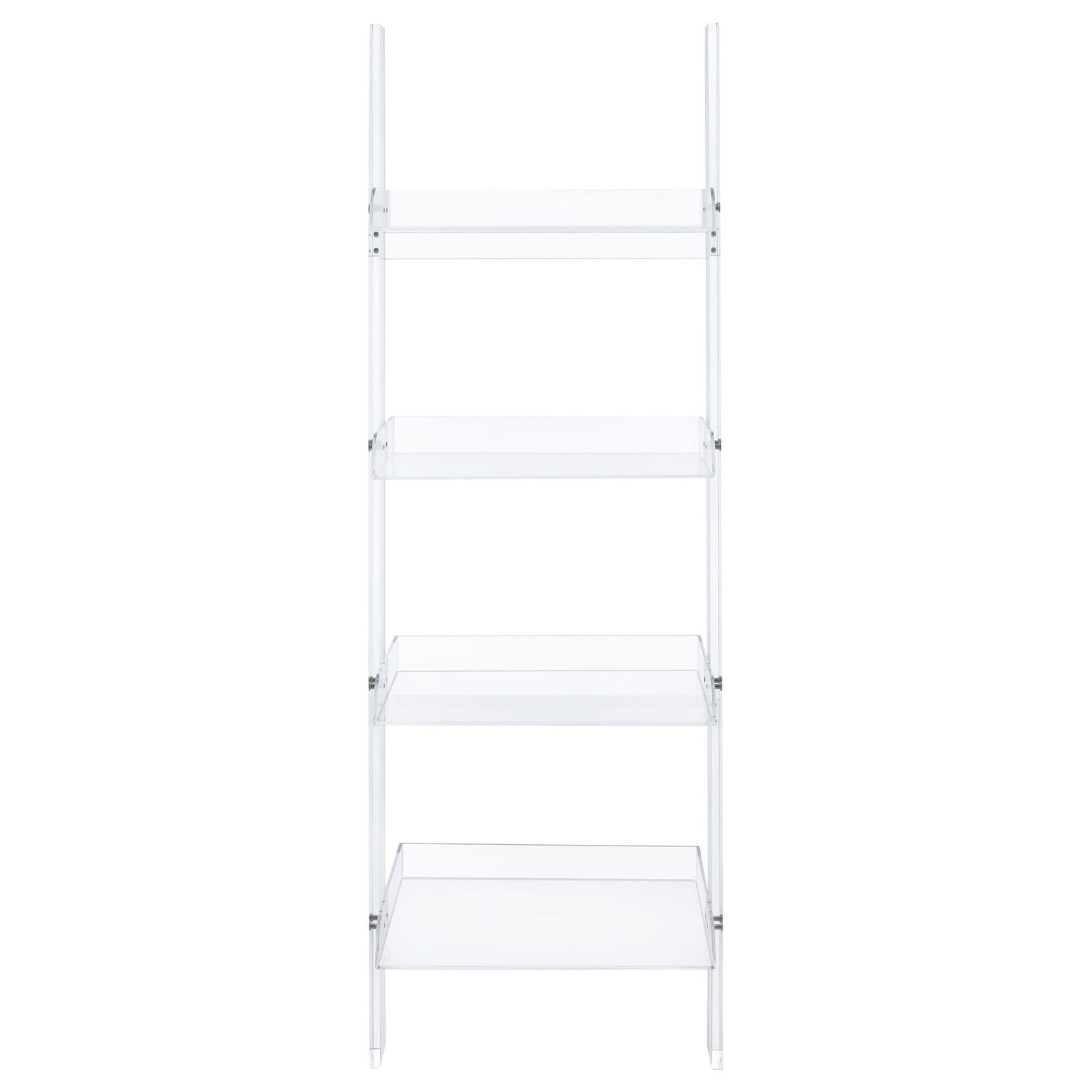 Amaturo 72-inch 4-shelf Acrylic Ladder Bookshelf Clear