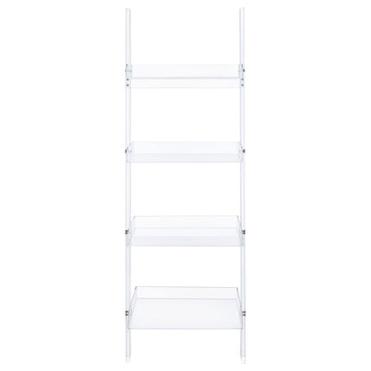 Amaturo 72-inch 4-shelf Acrylic Ladder Bookshelf Clear