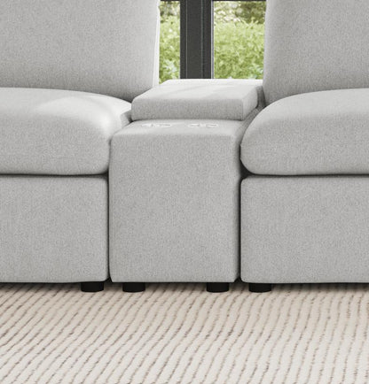 Collins Upholstered Modular Storage Console Grey