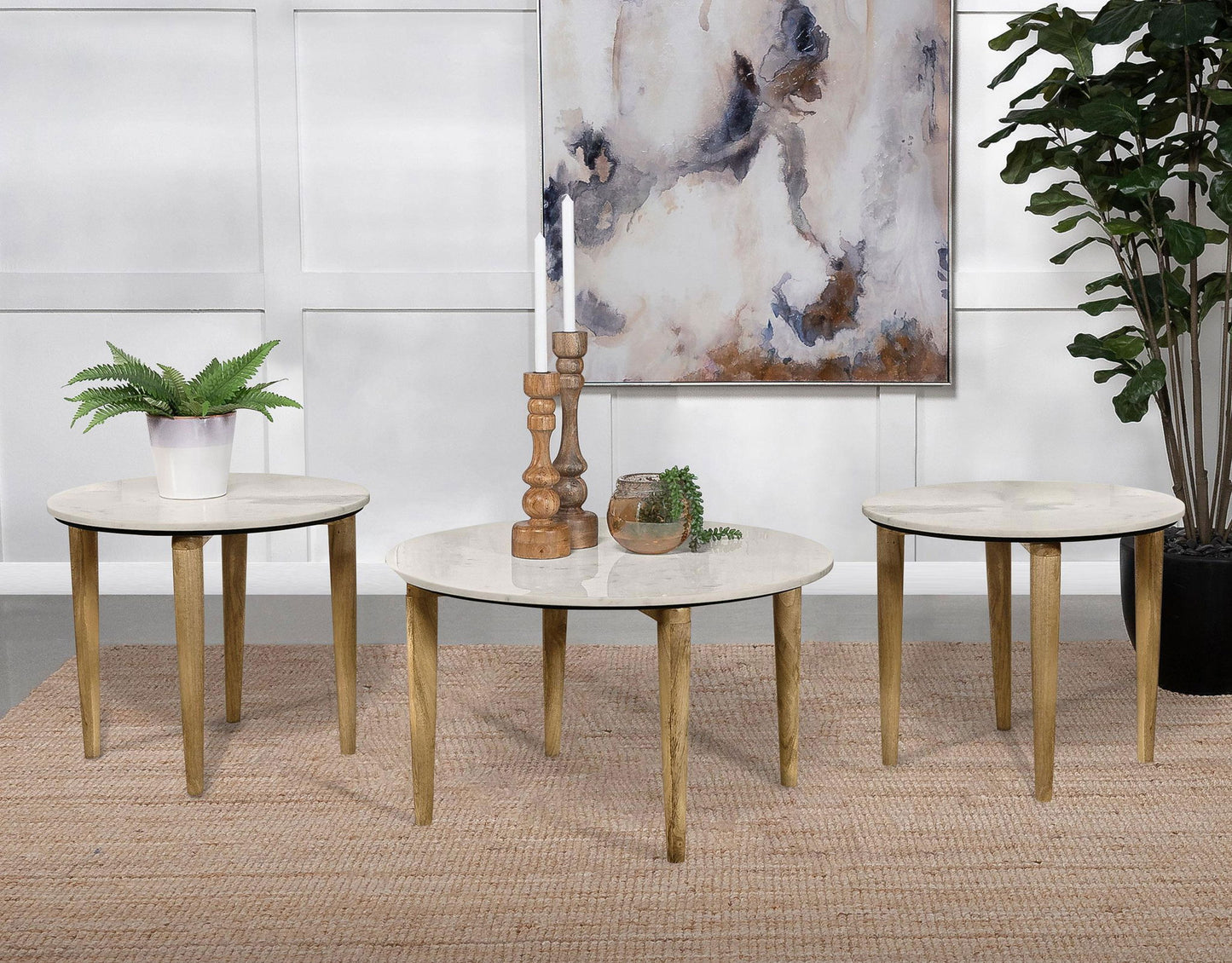 Aldis 3-piece Coffee and End Table Set White