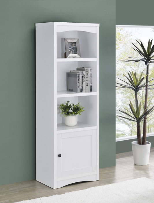 Laughlin 4-shelf Engineered Wood Media Tower White