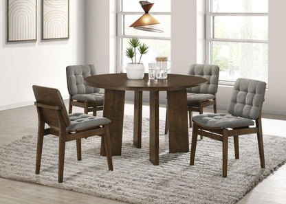 Strouse 5-piece Dining Set Grey and Walnut