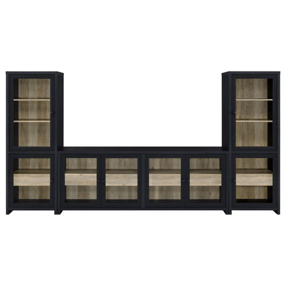 Denison 3-piece Entertainment Center 79-inch TV Stand Black