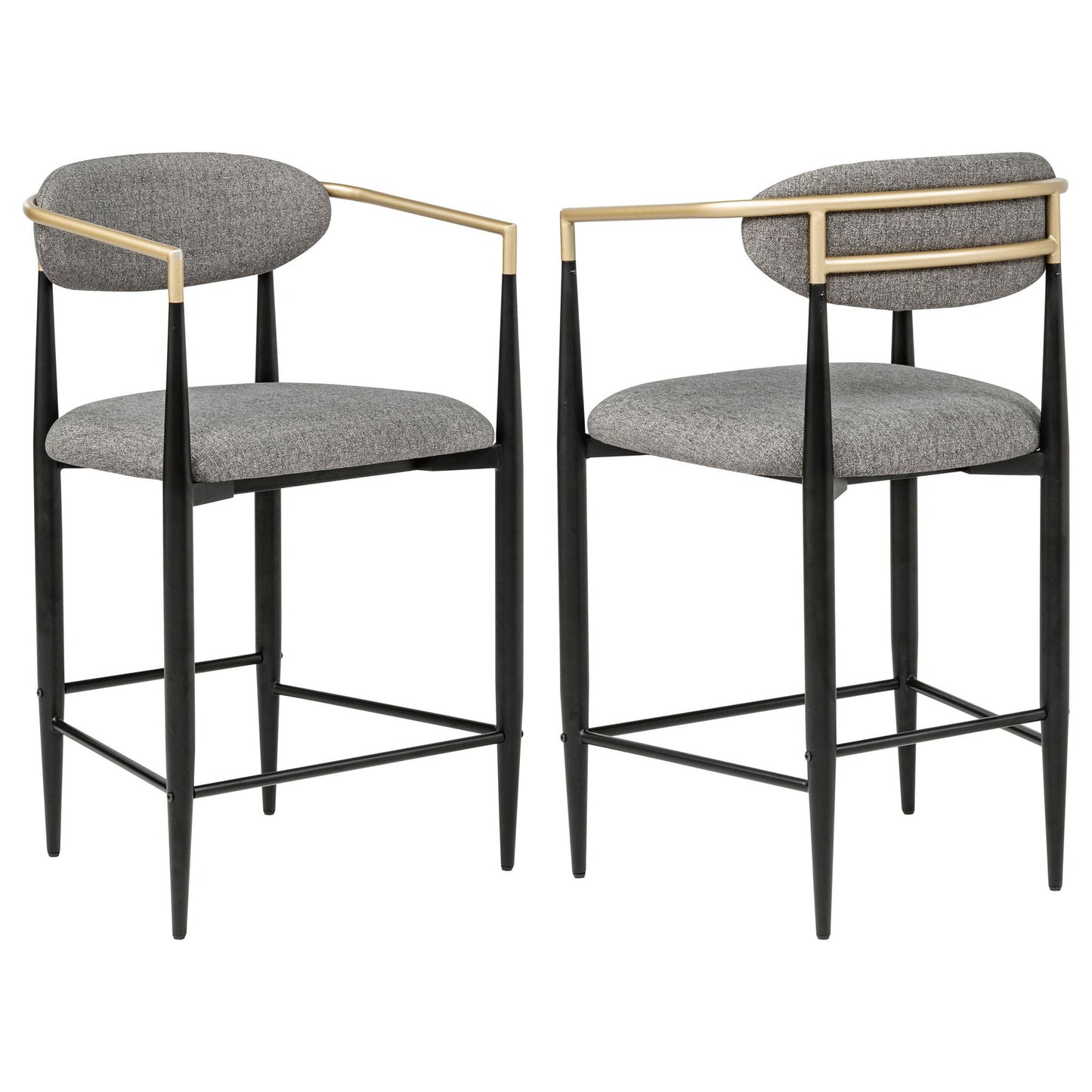 Tina Fabric Upholstered Counter Chair Dark Grey (Set of 2)