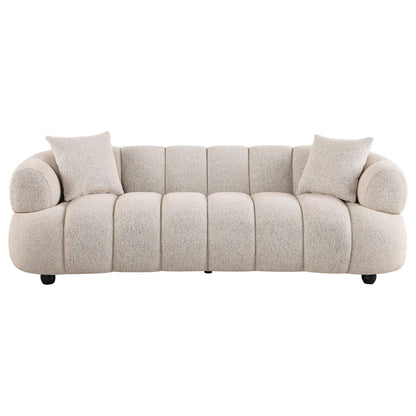 Whitney Contemporary Channel Tufted Woven Fabric Upholstered Sofa