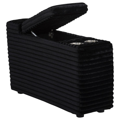 Collins Upholstered Modular Storage Console Black