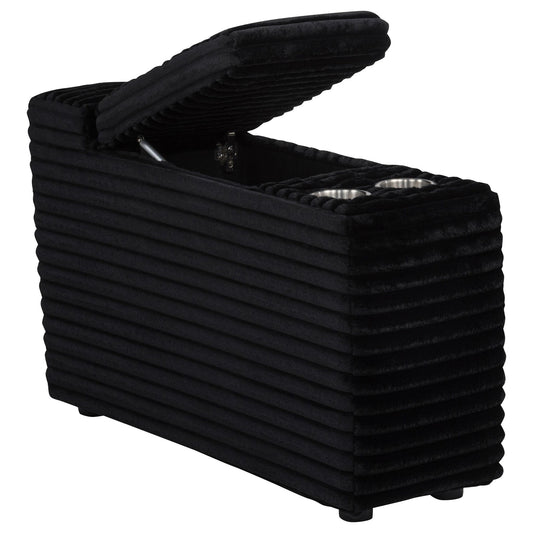 Collins Upholstered Modular Storage Console Black
