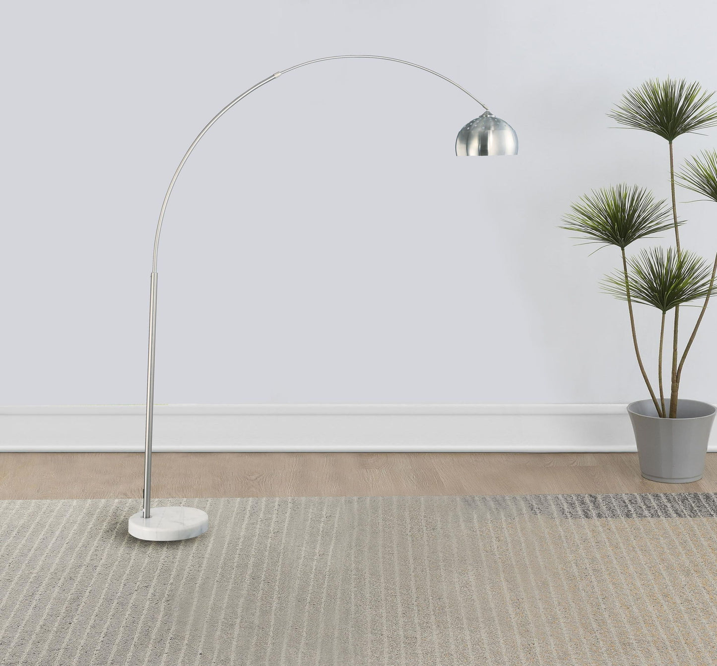 Krester 85-inch Dome Shade Metal Arc Floor Lamp Chrome