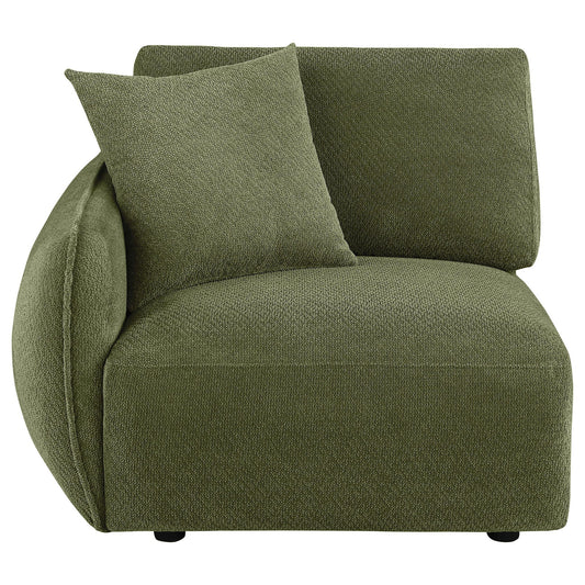 Elysia Chenille Upholstered Modular LAF Chair Green