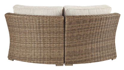 Beachcroft - Curved Corner Chair w/Cushion - Beige