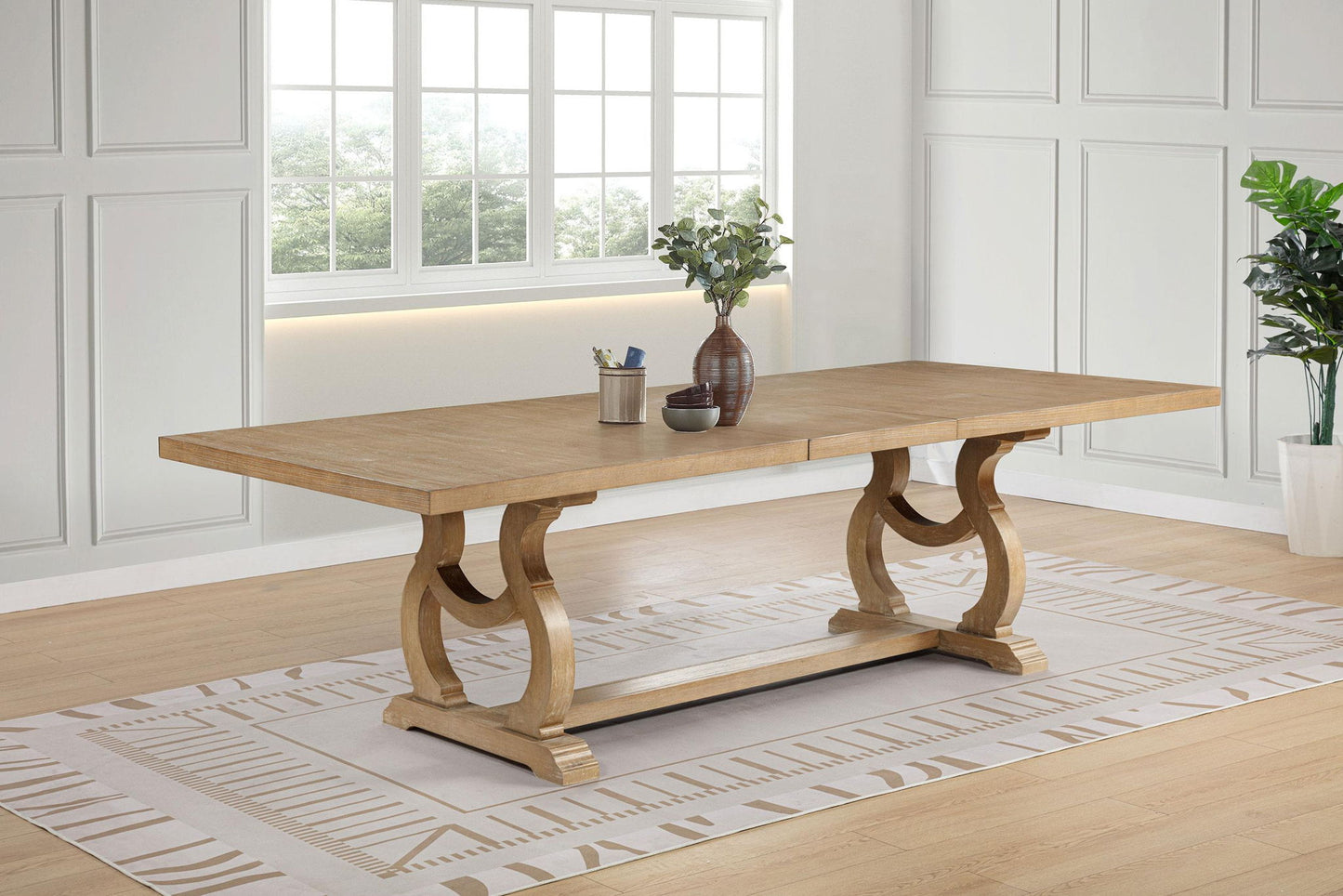 Brockway 104-inch Extension Leaf Dining Table Barley Brown