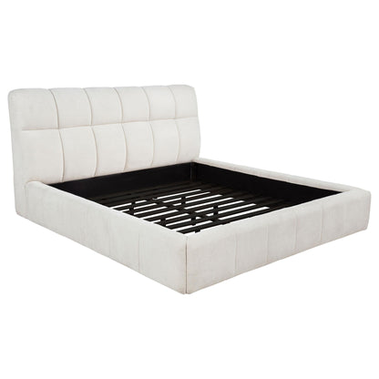 Nollet 48-inch Upholstered Eastern King Platform Bed Cream