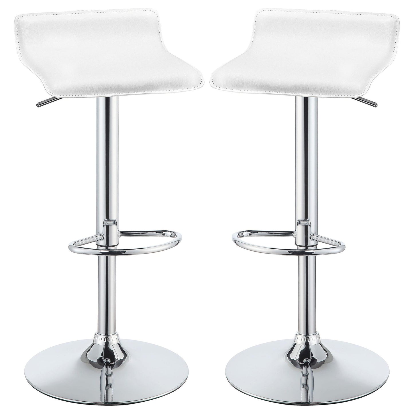 Bidwell Upholstered Adjustable Bar Stool White (Set of 2)
