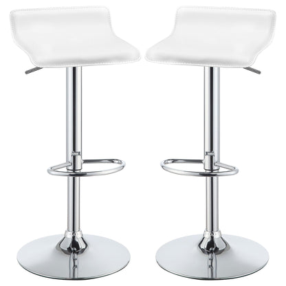 Bidwell Upholstered Adjustable Bar Stool White (Set of 2)