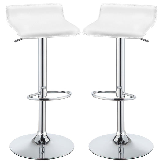 Bidwell Upholstered Adjustable Bar Stool White (Set of 2)