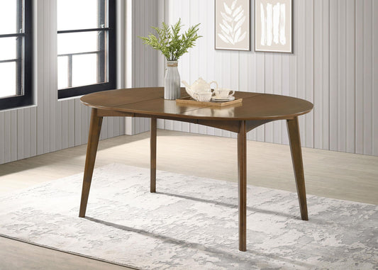 Jedda Oval 60-inch Extension Leaf Dining Table Dark Walnut