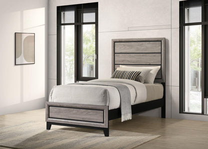 Watson Wood Twin Panel Bed Light Taupe