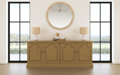 Florence 4-door Dining Sideboard Buffet Cabinet Rustic Honey