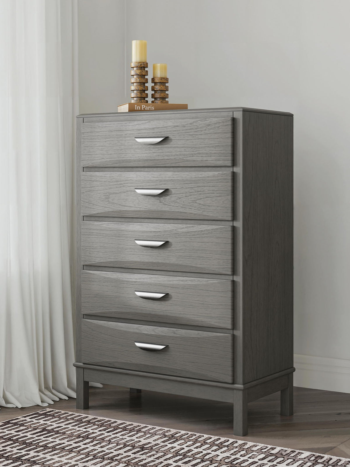 Mazing - Five Drawer Chest - Gray