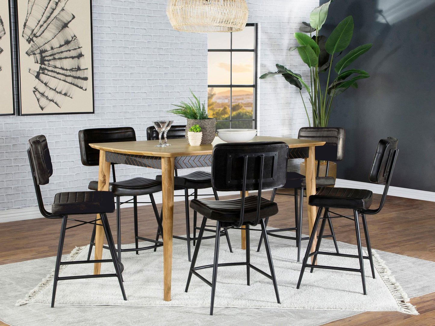 Partridge 7-piece Counter Dining Set Sheesham and Espresso
