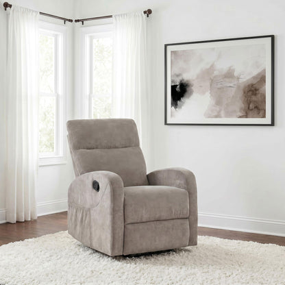 Hamilton Chenille Upholstered Manual Glider Recliner Sand