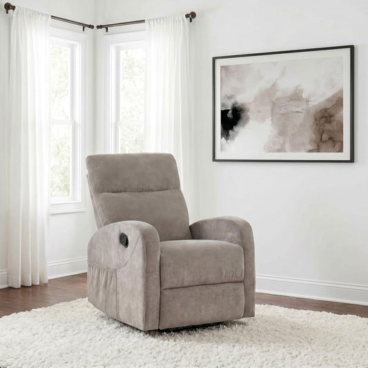 Hamilton Chenille Upholstered Manual Glider Recliner Sand