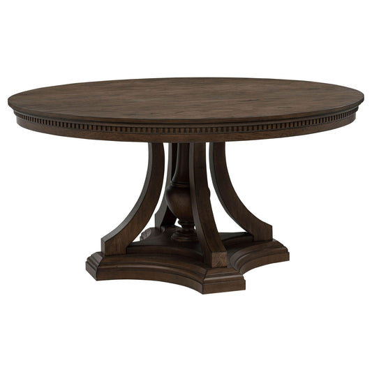 Ridgewell Round Pedestal Dining Table Dark Oak
