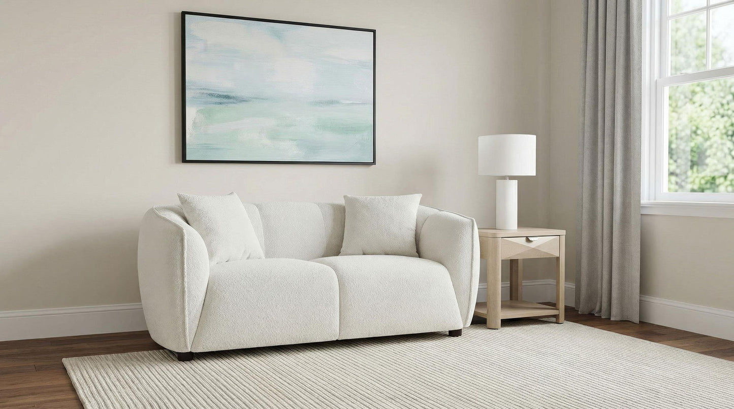 Aleisha Chenille Upholstered Loveseat Ivory