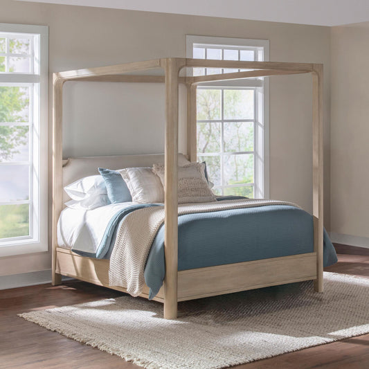Solano 85-inch California King Canopy Bed Weathered Mango
