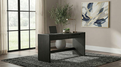 Leandro 2-drawer Home Office Writing Desk Burnished Black
