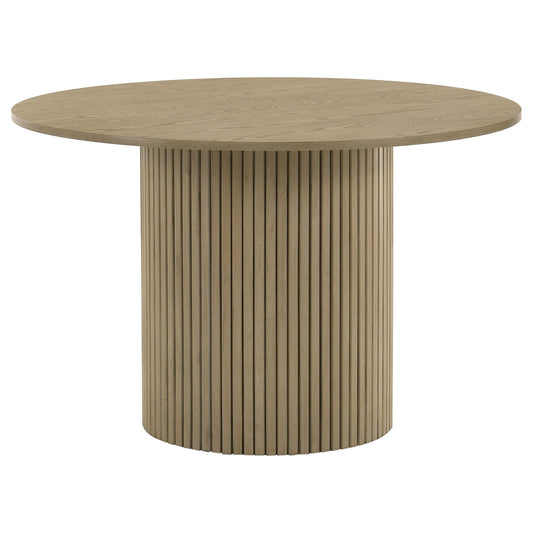Hamlyn 5-piece Round Wood Dining Set Cream and Natural Oak