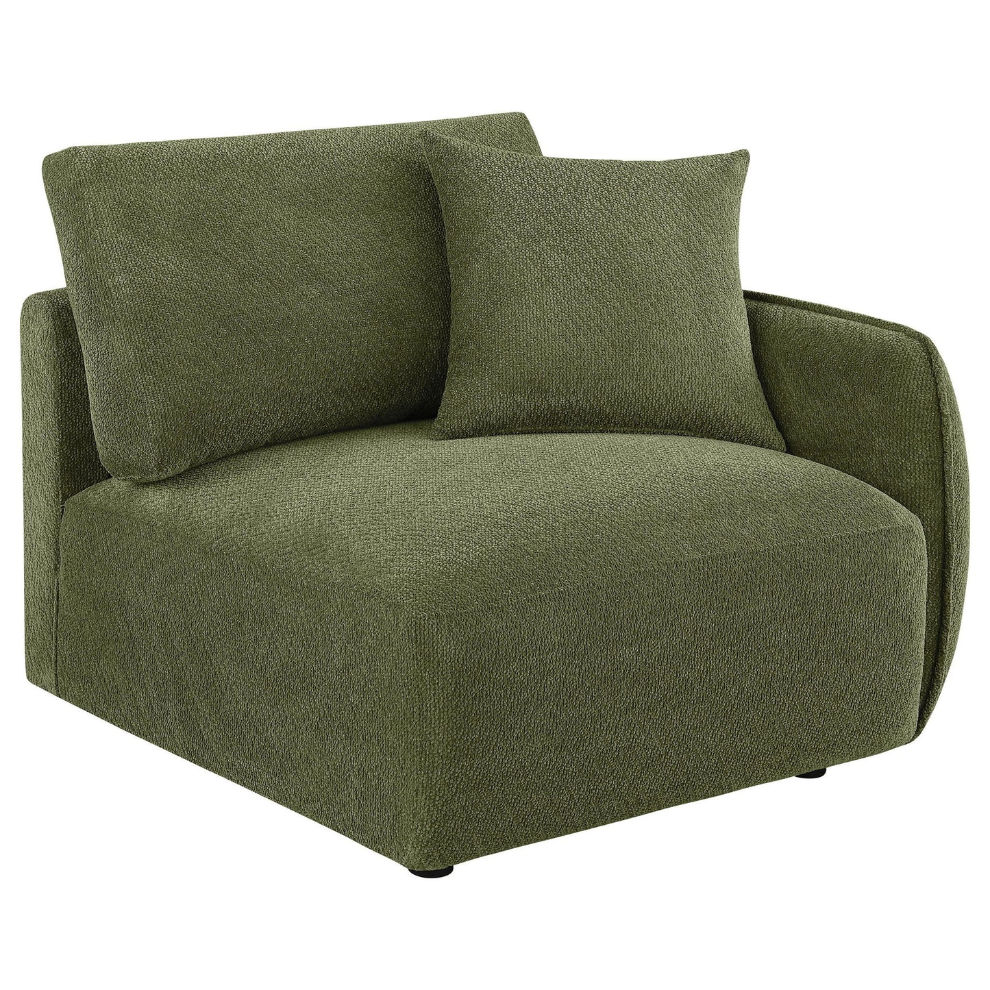 Elysia Chenille Upholstered Modular RAF Chair Green