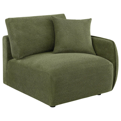 Elysia Chenille Upholstered Modular RAF Chair Green