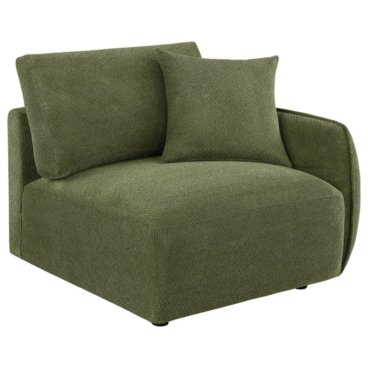 Elysia Chenille Upholstered Modular RAF Chair Green