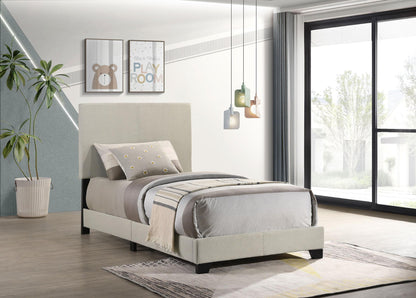 Dorian Fabric Upholstered Twin Panel Bed Cream